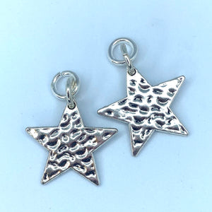 HOOP EARRING CHARMS stars hammered