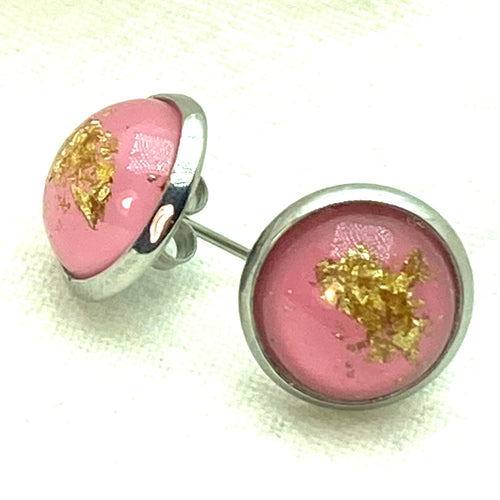 GOLD FOIL Collection: Pink Stud earrings (designed Fall 2022