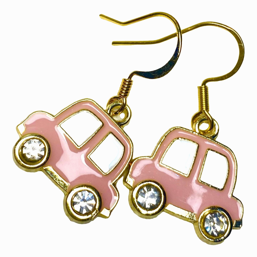 Pink Car Earrings