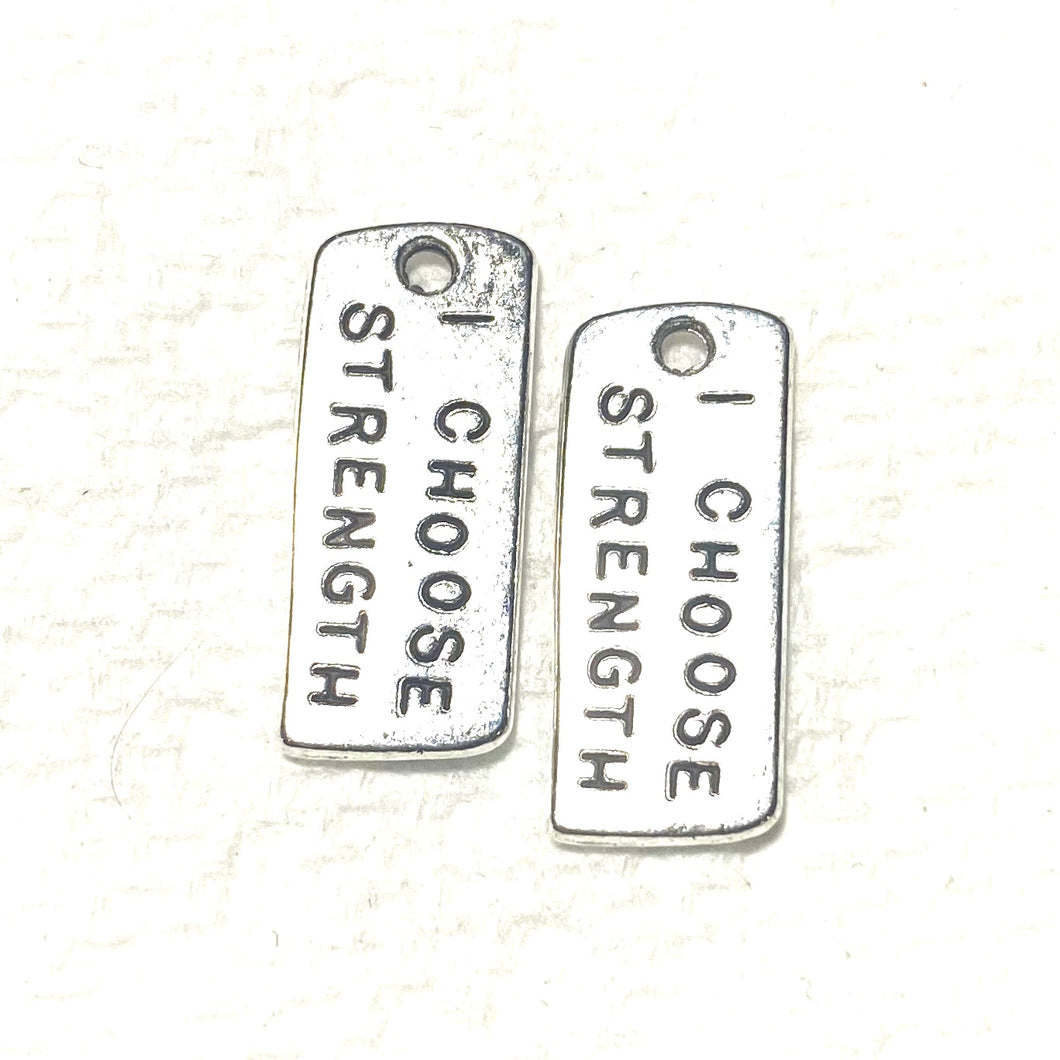 I CHOOSE STRENGTH pair of earring charms (Apr)
