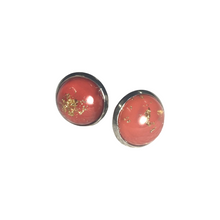 Load image into Gallery viewer, Red with Gold Foil Stud Earrings