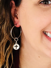 Load image into Gallery viewer, HOOP EARRING CHARMS cross round with cutouts