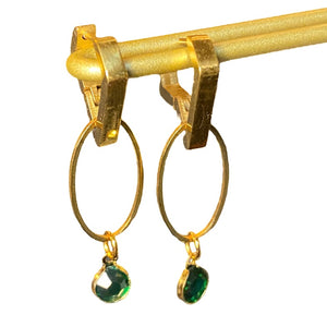 Luna Earrings, emerald green
