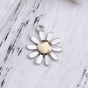 Daisy Charm, Silver and Gold