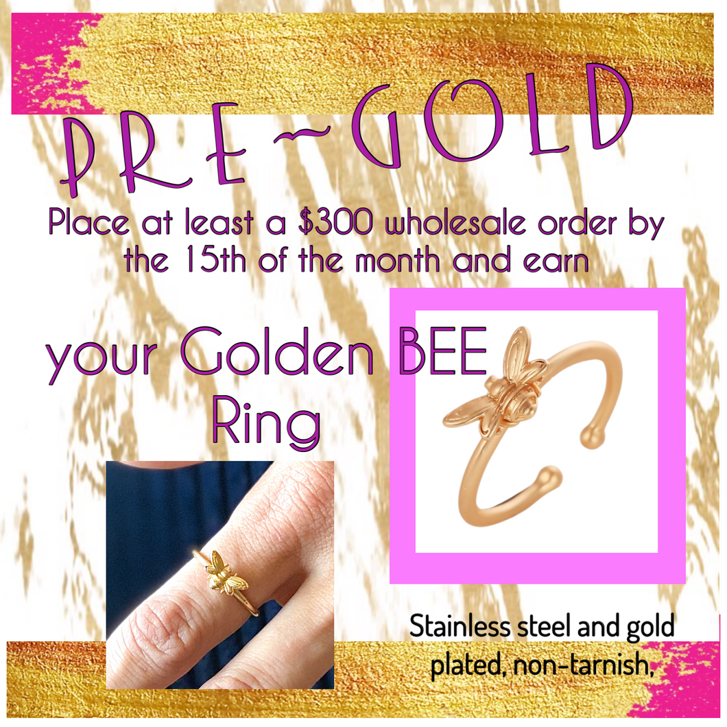 Bee Ring, Adjustable Size 5-10
