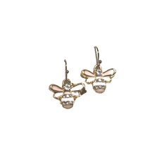 Load image into Gallery viewer, Bee Earrings, Pink with crystals